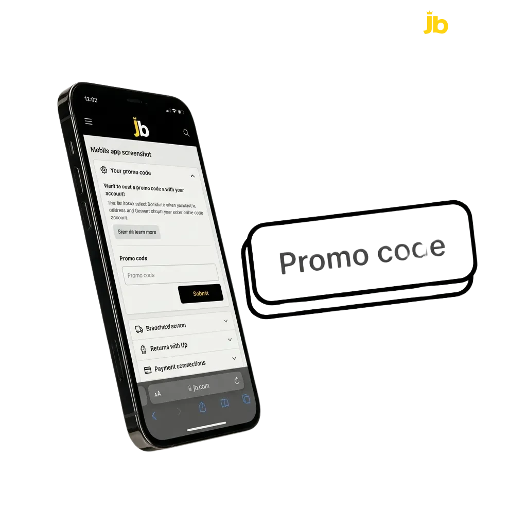 JB Casino promo code activation screen showing 120% bonus offer with free spins and betting options in Gambia