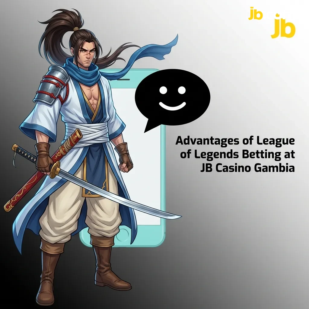 LoL esports betting interface showing competitive odds and markets at JB Casino Gambia with mobile app display