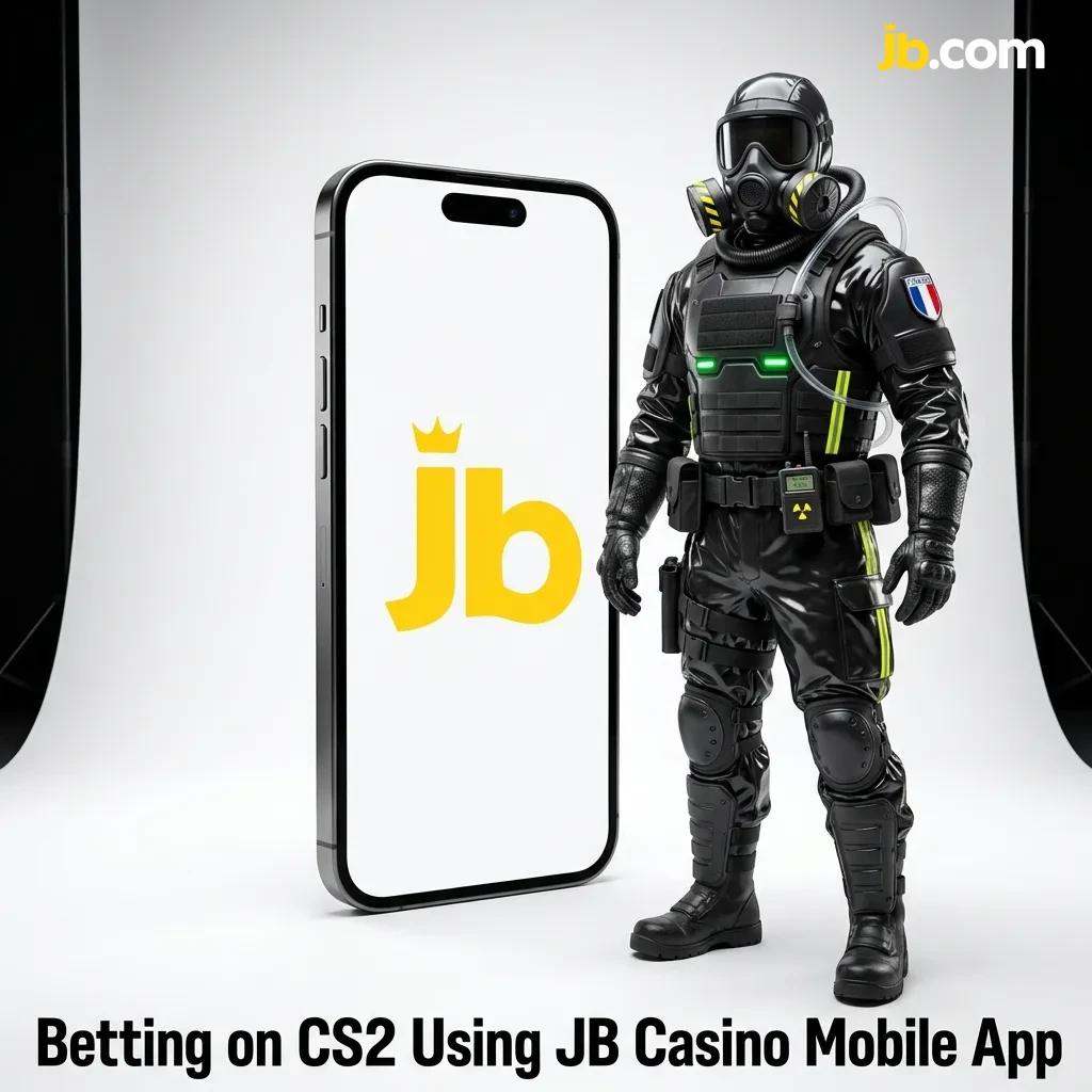 CS2 betting interface on JB Casino mobile app showing esports menu and match selection options