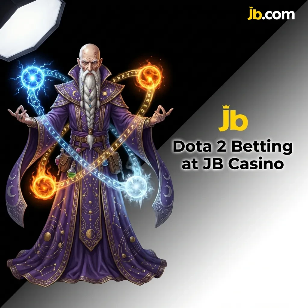 Dota 2 heroes battling in-game with betting odds displayed, showing tournament options at JB Casino