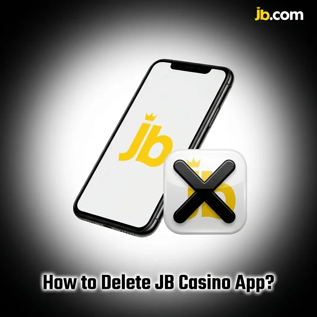 Person uninstalling JB Casino app from smartphone settings menu