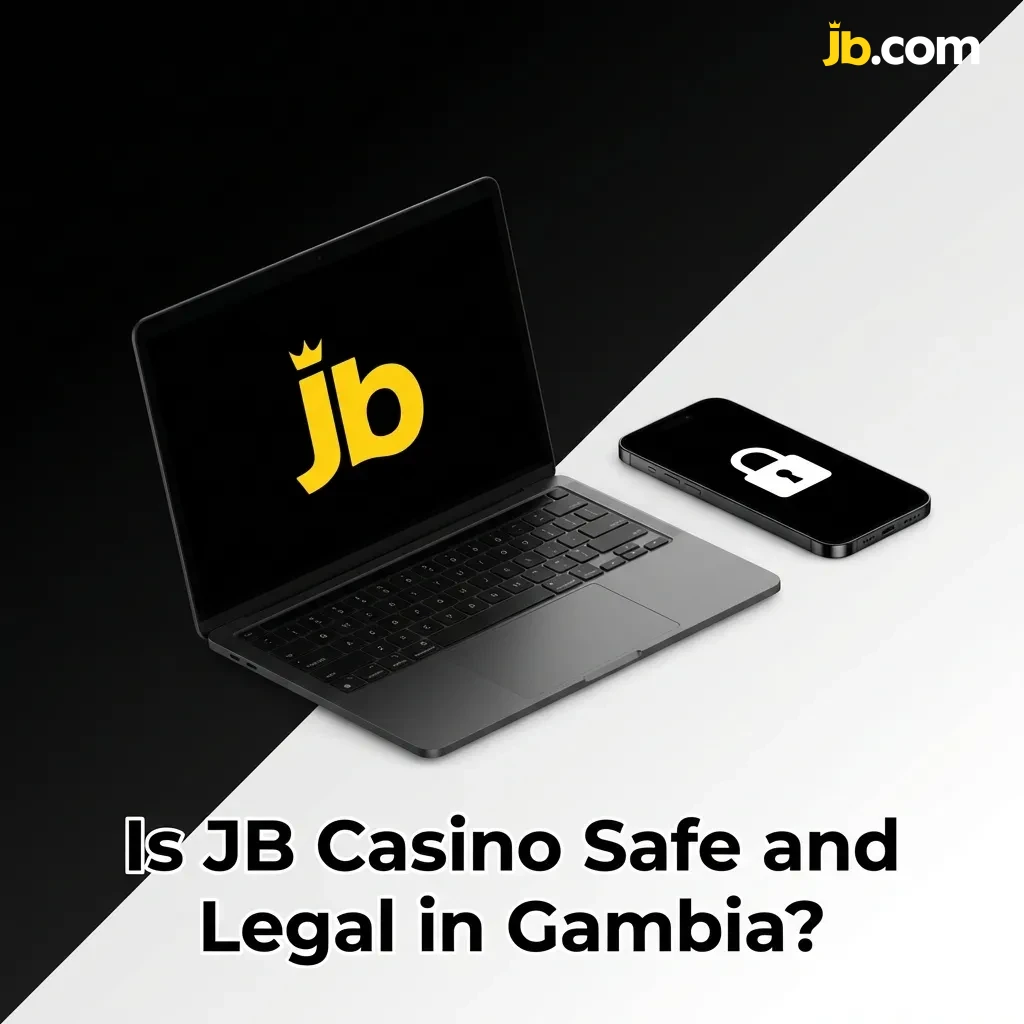 JB Casino interface showing Curaçao license seal and SSL security badge for legal online gaming in Gambia