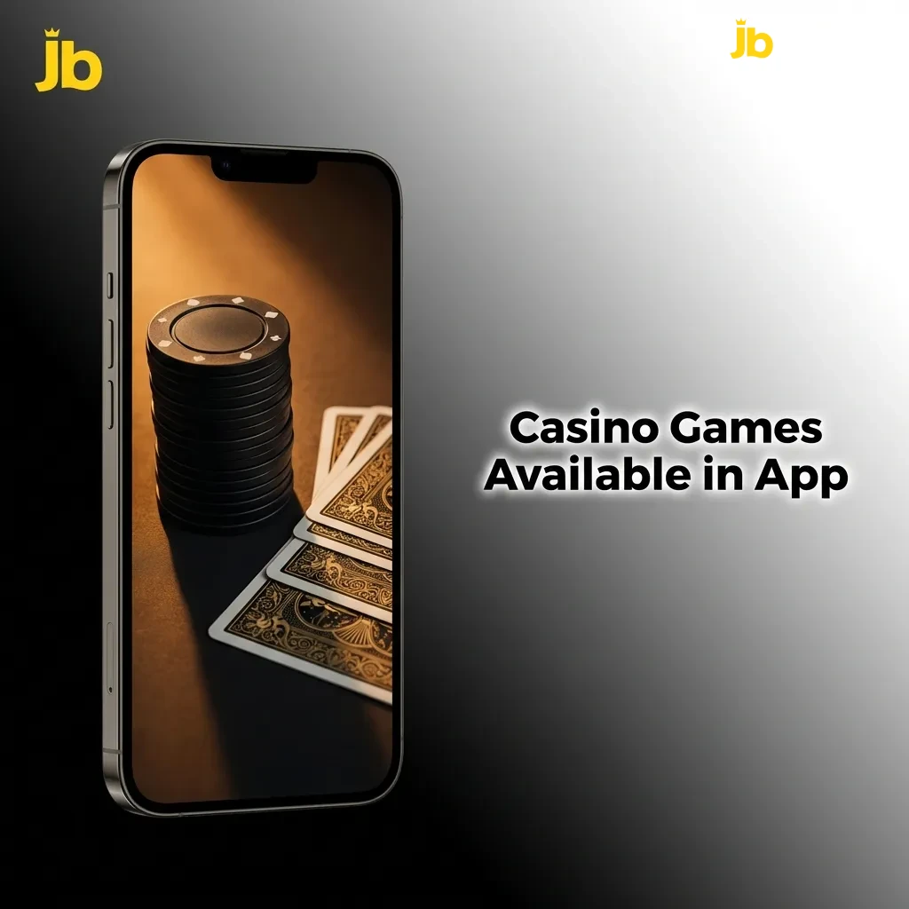 JB Casino app showing popular slots, table games, and live dealer options from top gaming providers