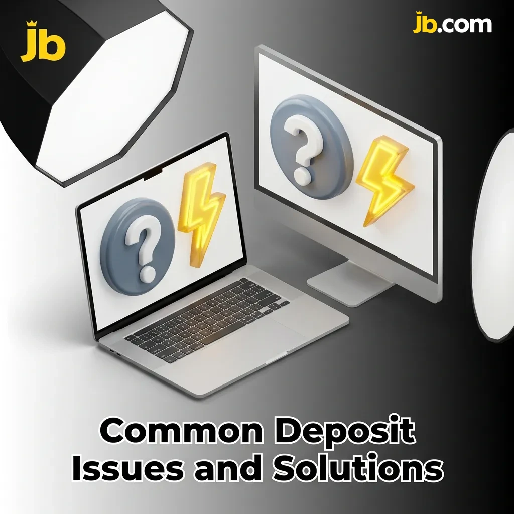 JB Casino deposit troubleshooting guide showing solutions for balance delays, wallet errors, and verification issues.