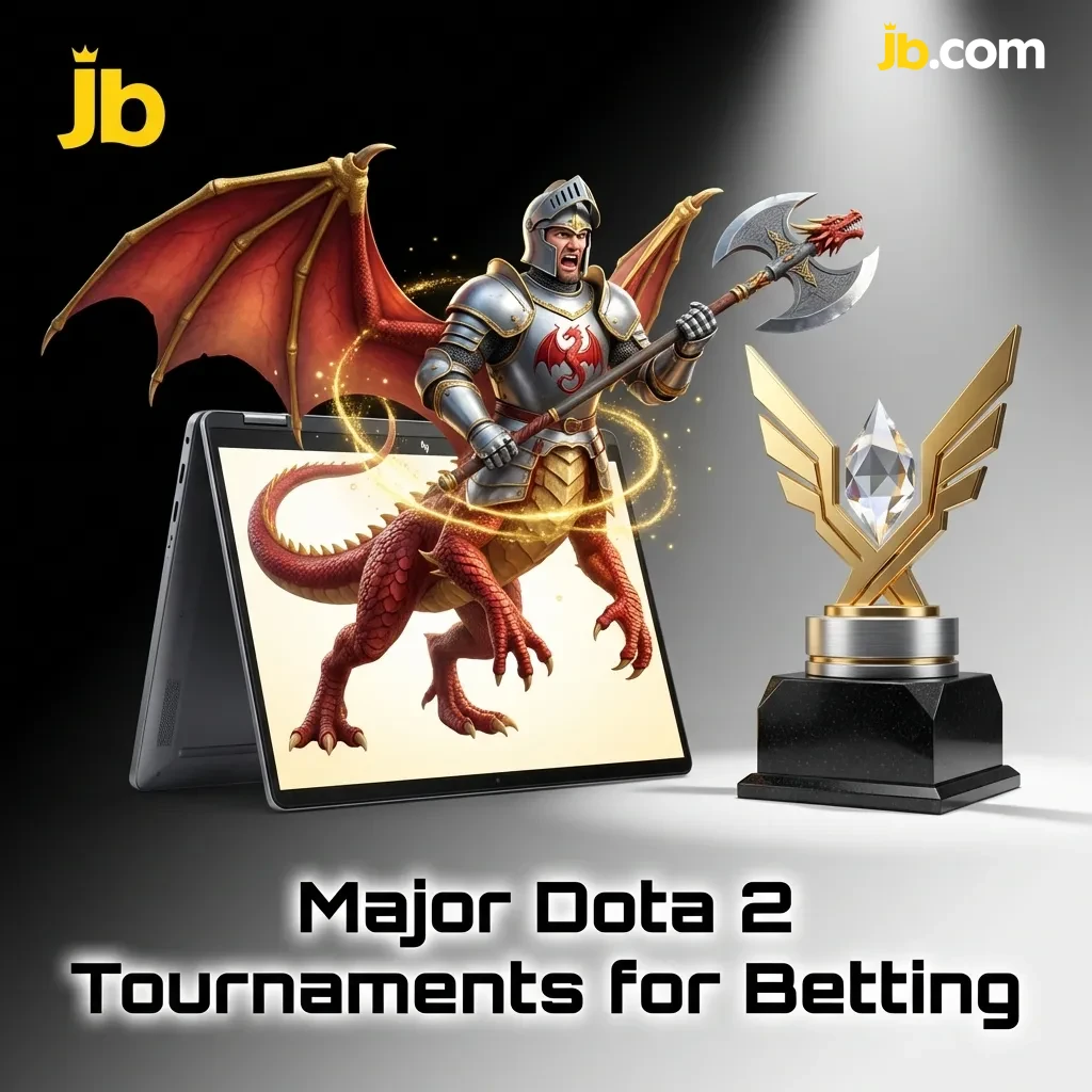 Professional Dota 2 tournament logos and championship trophies including The International Aegis displayed together