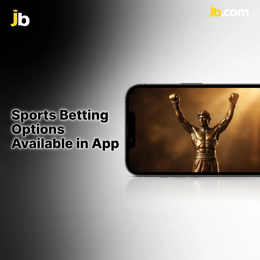 JB Casino mobile app showing sports betting options including football, basketball, tennis, and live odds display
