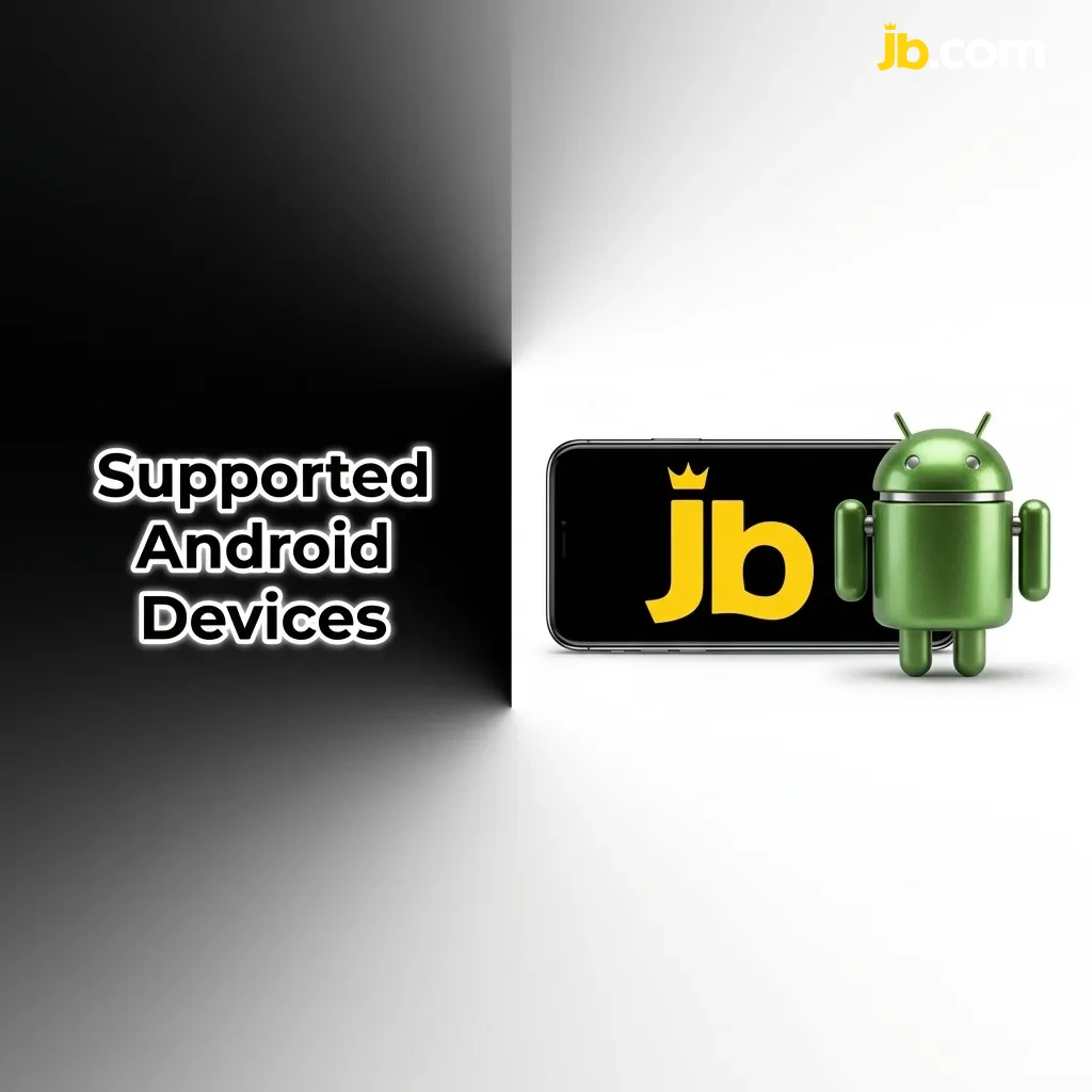 List of compatible Android phone models including Samsung, Xiaomi, Huawei, Oppo, and other brands for JB Casino app