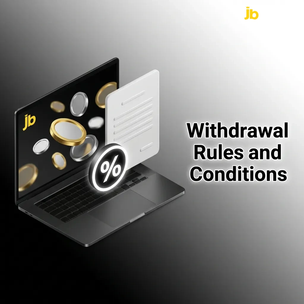 Platform withdrawal guidelines showing verification, wagering requirements, payment methods, daily limits, and processing times.